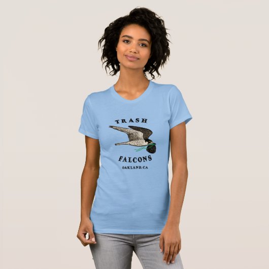 Trash Falcons Officiële T-shirt - Lichtblauw (Voorkant volledig)