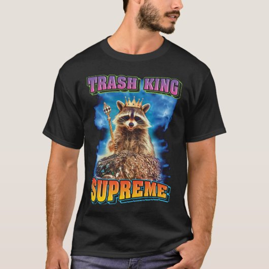 Trash King Supreme - Grappig wasbeer Bootleg T-shi T-shirt (Voorkant)