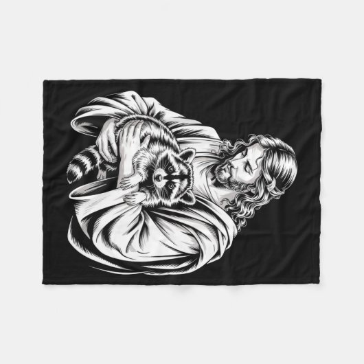 Trash Panda Jesus Raccoon Trashed Racoon Animal Ra Fleece Deken (Voorkant (Horizontaal))