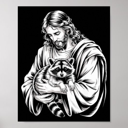 Trash Panda Jesus Raccoon Trashed Racoon Animal Ra Poster (Voorkant)