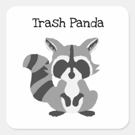 Trash Panda Vierkante Sticker (Voorkant)