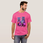Trash Pandas: Neon getint dynamisch duo T-shirt (Voorkant volledig)