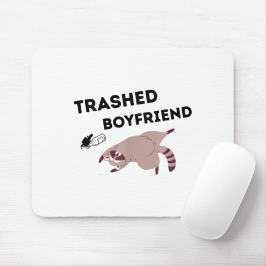 Trashed Boyfriend, Funny Trashed Panda Couples Pre Muismat (Met muis)