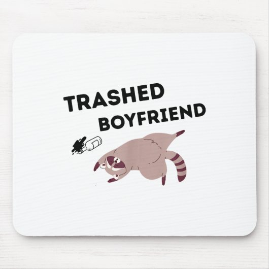 Trashed Boyfriend, Funny Trashed Panda Couples Pre Muismat (Voorkant)