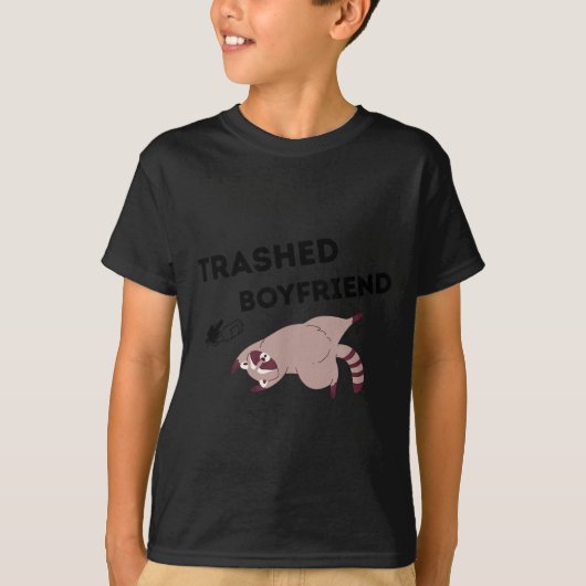 Trashed Boyfriend, Funny Trashed Panda Couples Pre T-shirt (Voorkant)