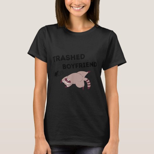 Trashed Boyfriend, Funny Trashed Panda Couples Pre T-shirt (Voorkant)