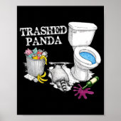 Trashed Panda Drunk Racoon Party Animal Meme Funny Poster (Voorkant)