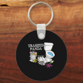 Trashed Panda Drunk Racoon Party Animal Meme Funny Sleutelhanger (Voorkant)