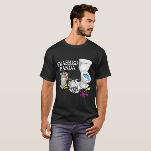 Trashed Panda Drunk Racoon Party Animal Meme Funny T-shirt (Voorkant volledig)