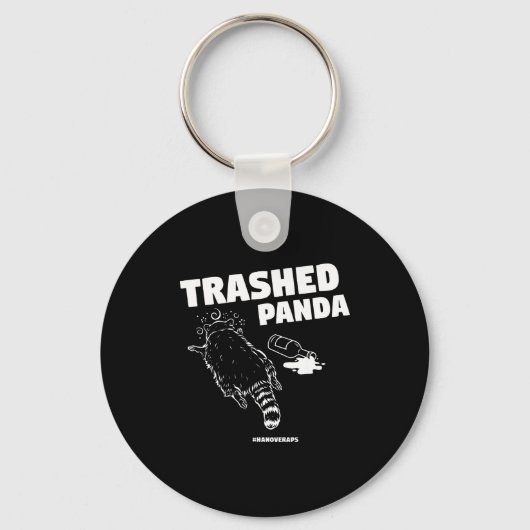 Trashed Panda Drunken Raccoon Funny Meme  Sleutelhanger (Voorkant)