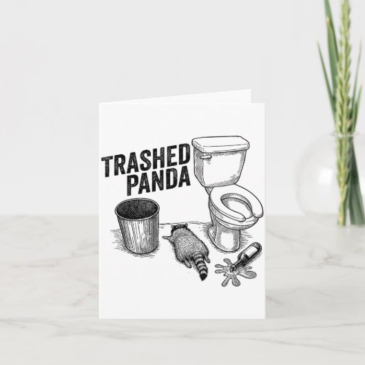 Trashed Panda, Funny Drunk Raccoon, Trash Panda Hu Kaart (Voorkant)