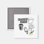 Trashed Panda, Funny Drunk Raccoon, Trash Panda Hu Magneet (Voorkant / Achterkant)