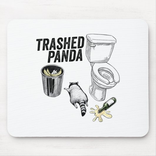 Trashed Panda, Funny Drunk Raccoon, Trash Panda Hu Muismat (Voorkant)