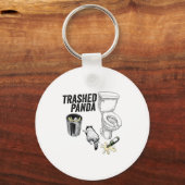 Trashed Panda, Funny Drunk Raccoon, Trash Panda Hu Sleutelhanger (Voorkant)