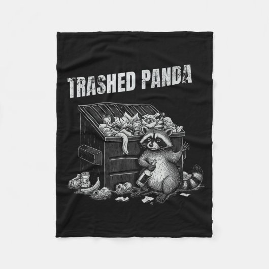 Trashed Panda Funny Drunk Racoon Cool Animals Grap Fleece Deken (Voorkant)