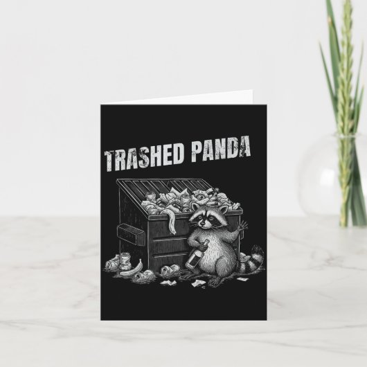 Trashed Panda Funny Drunk Racoon Cool Animals Grap Kaart (Voorkant)