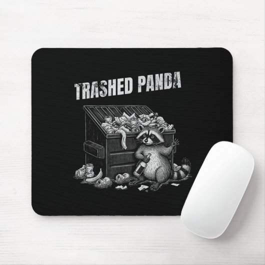 Trashed Panda Funny Drunk Racoon Cool Animals Grap Muismat (Met muis)
