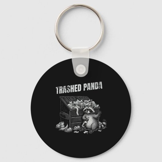 Trashed Panda Funny Drunk Racoon Cool Animals Grap Sleutelhanger (Voorkant)