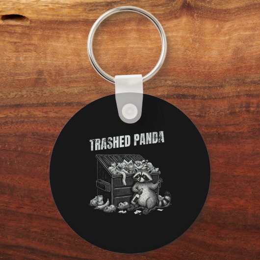 Trashed Panda Funny Drunk Racoon Cool Animals Grap Sleutelhanger (Voorkant)