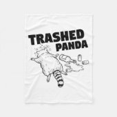 Trashed Panda Funny Drunk Racoon Fleece Deken (Voorkant)