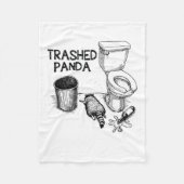 Trashed Panda Funny Drunk Racoon  Fleece Deken (Voorkant)
