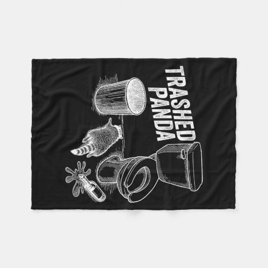 Trashed Panda Funny Drunk Racoon Fleece Deken (Voorkant (Horizontaal))