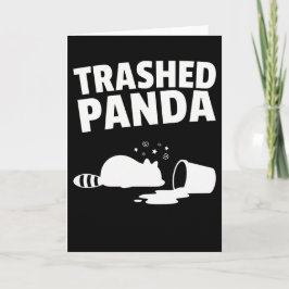 Trashed Panda Funny Drunk Racoon Kaart