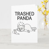 Trashed Panda Funny Drunk Racoon Kaart (Gele Bloem)