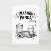 Trashed Panda Funny Drunk Racoon Kaart (Voorkant)