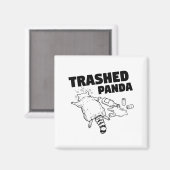 Trashed Panda Funny Drunk Racoon Magneet (Voorkant / Achterkant)