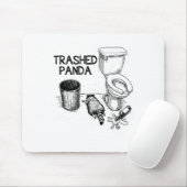Trashed Panda Funny Drunk Racoon  Muismat (Met muis)