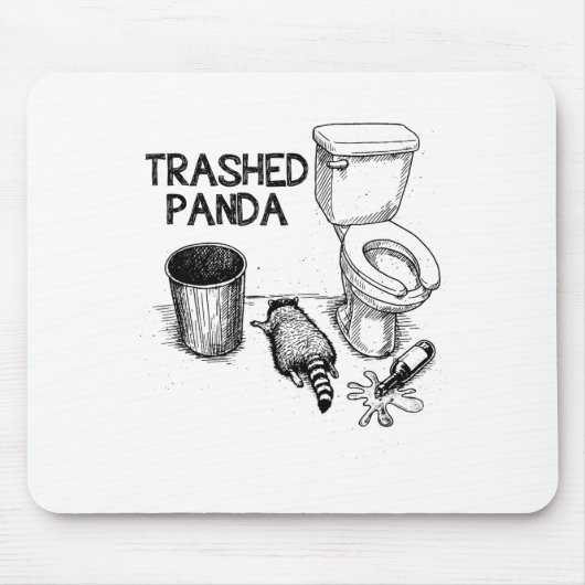 Trashed Panda Funny Drunk Racoon  Muismat (Voorkant)