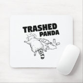 Trashed Panda Funny Drunk Racoon Muismat (Met muis)