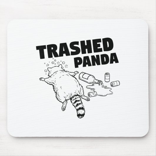 Trashed Panda Funny Drunk Racoon Muismat (Voorkant)