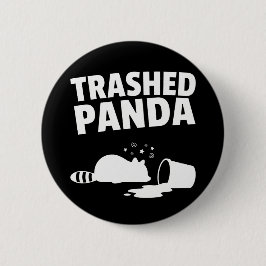 Trashed Panda Funny Drunk Racoon Ronde Button 5,7 Cm