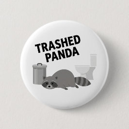 Trashed Panda Funny Drunk Racoon Ronde Button 5,7 Cm