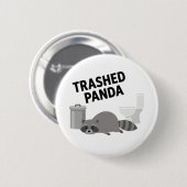 Trashed Panda Funny Drunk Racoon Ronde Button 5,7 Cm (Voorkant /achterkant)