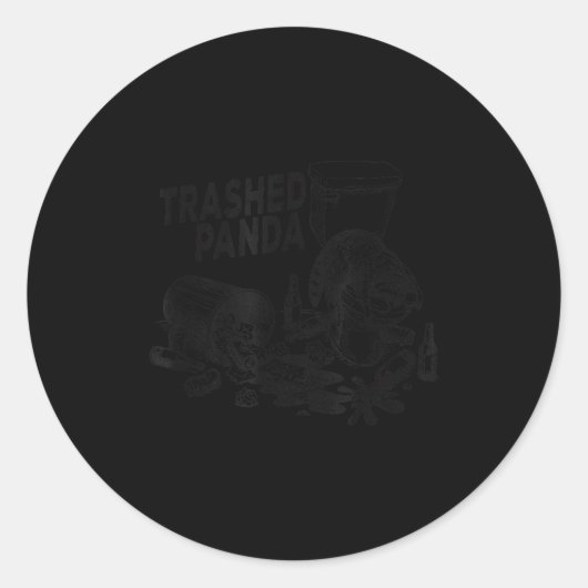 Trashed Panda Funny Drunk Racoon Ronde Sticker (Voorkant)