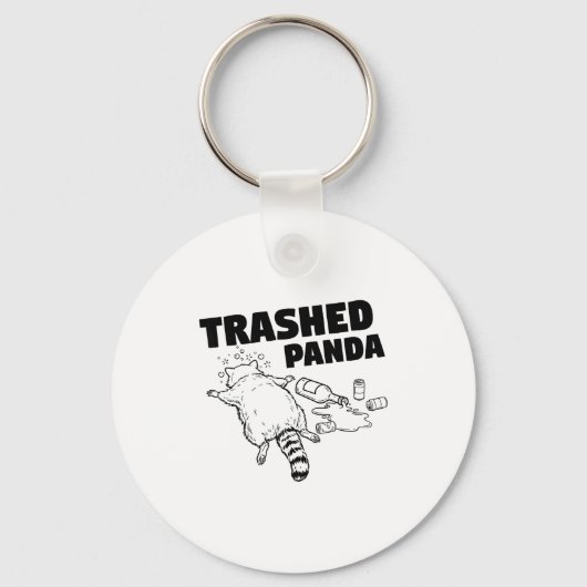 Trashed Panda Funny Drunk Racoon  Sleutelhanger (Voorkant)