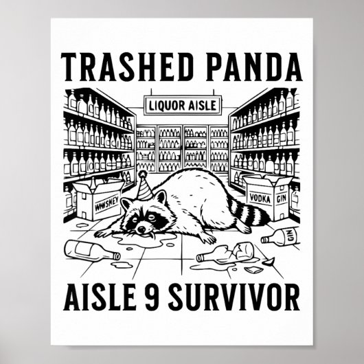 Trashed Panda Liquore Funny Hangover Crazy Drunk R Poster (Voorkant)