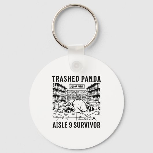 Trashed Panda Liquore Funny Hangover Crazy Drunk R Sleutelhanger (Voorkant)