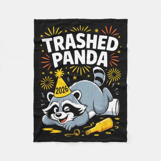 Trashed Panda New Year 2026 Funny Raccoon Design  Fleece Deken (Voorkant)