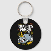 Trashed Panda New Year 2026 Funny Raccoon Design  Sleutelhanger (Voorkant)