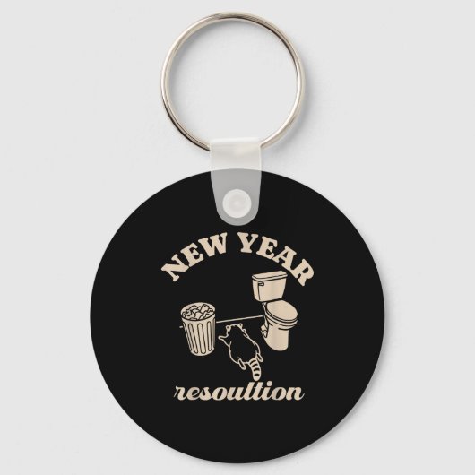 Trashed Panda New Year Resolution Funny Drunk Racc Sleutelhanger (Voorkant)