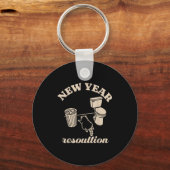 Trashed Panda New Year Resolution Funny Drunk Racc Sleutelhanger (Voorkant)