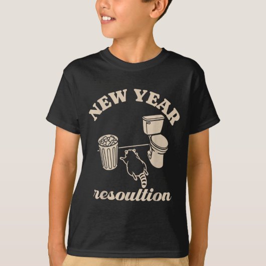 Trashed Panda New Year Resolution Funny Drunk Racc T-shirt (Voorkant)
