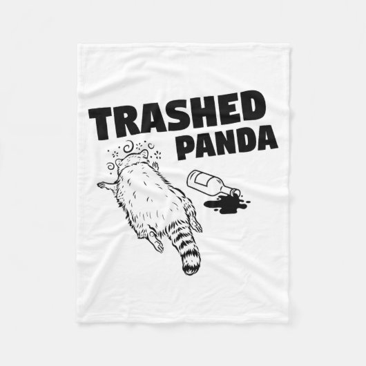 Trashed Panda Raccoon Funny Raccoon Gets Drunk Rac Fleece Deken (Voorkant)
