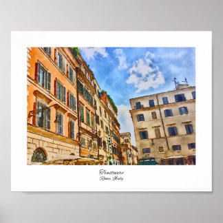 Trastevere Rome, Italië Waterverf Poster