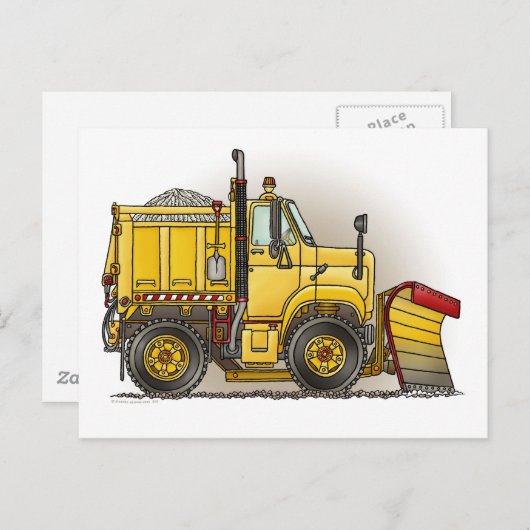 Trauck Post Card bij sneeuwploeg Briefkaart (Voorkant / Achterkant)