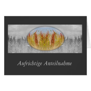 Trauerkarte Herbstwiese grau